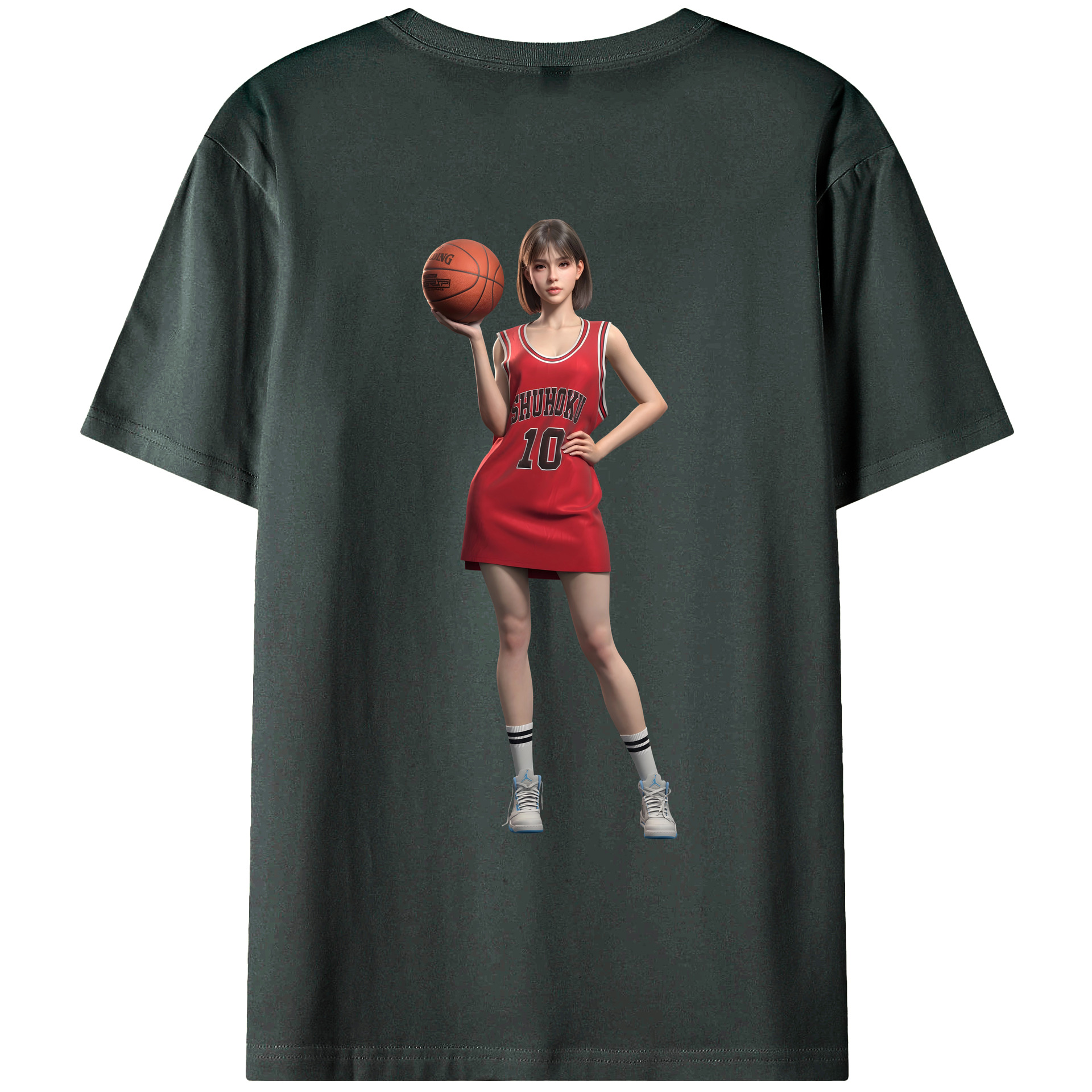 （画像用） SLAM DUNK／スラムダンク 綿100％ メンズ半袖Tシャツ（バックプリント） 通気性